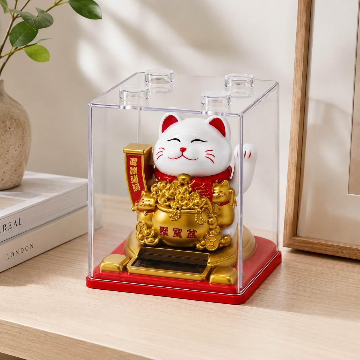Lucky Fortune Cat Solar Ornament