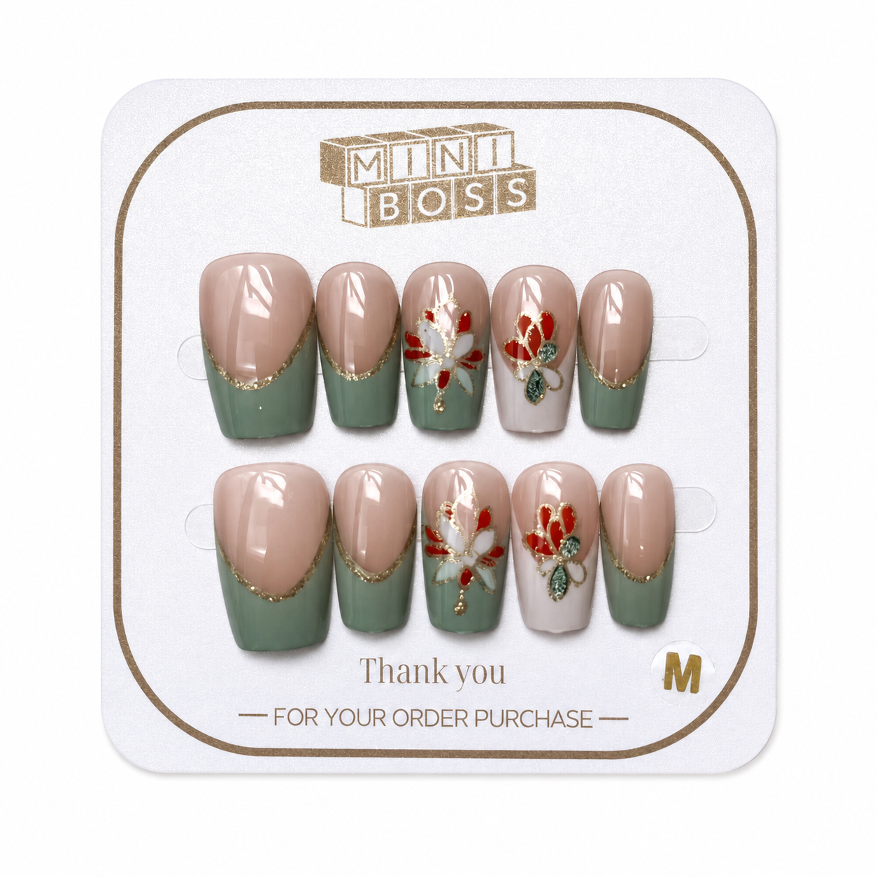 Sage Blossom Press-On Nails