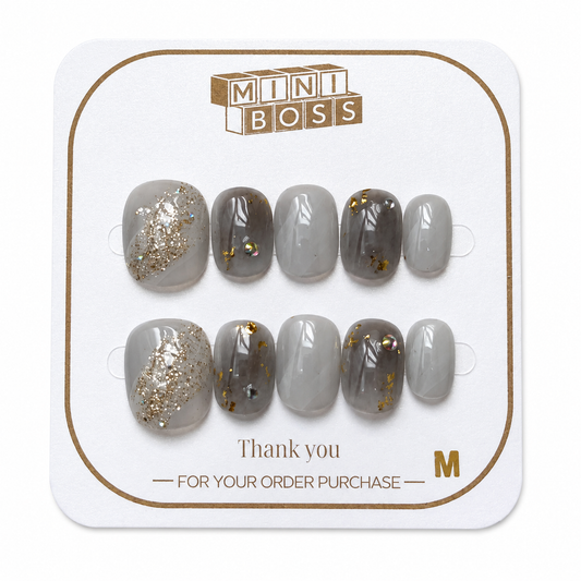 Moonlit Marble Press-On Nails