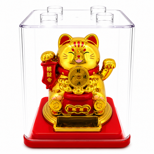 Lucky Gold Coin Cat Solar Ornament