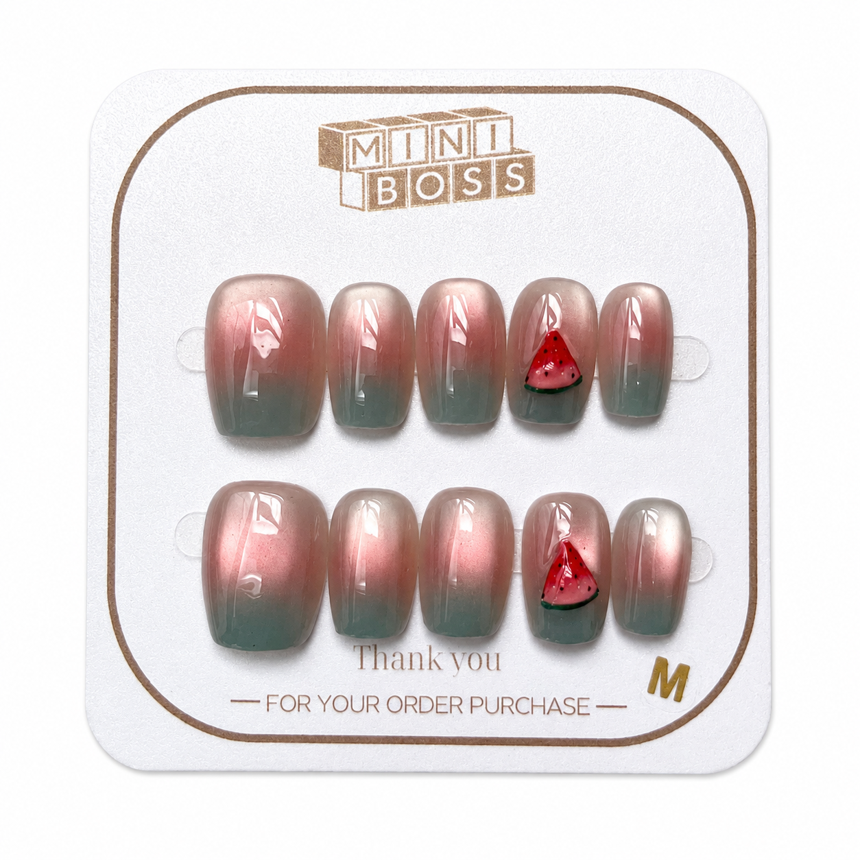 Watermelon Blush Ombré Press-On Nails