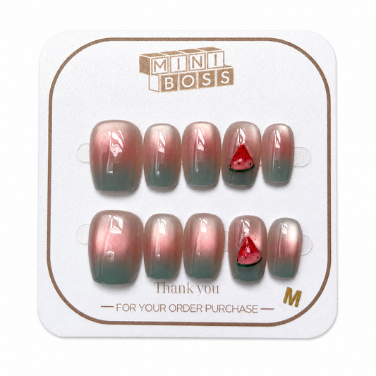 Watermelon Blush Ombré Press-On Nails