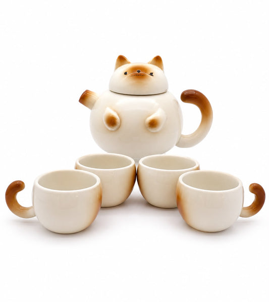 Cat Ceramic Teapot & Cup Set