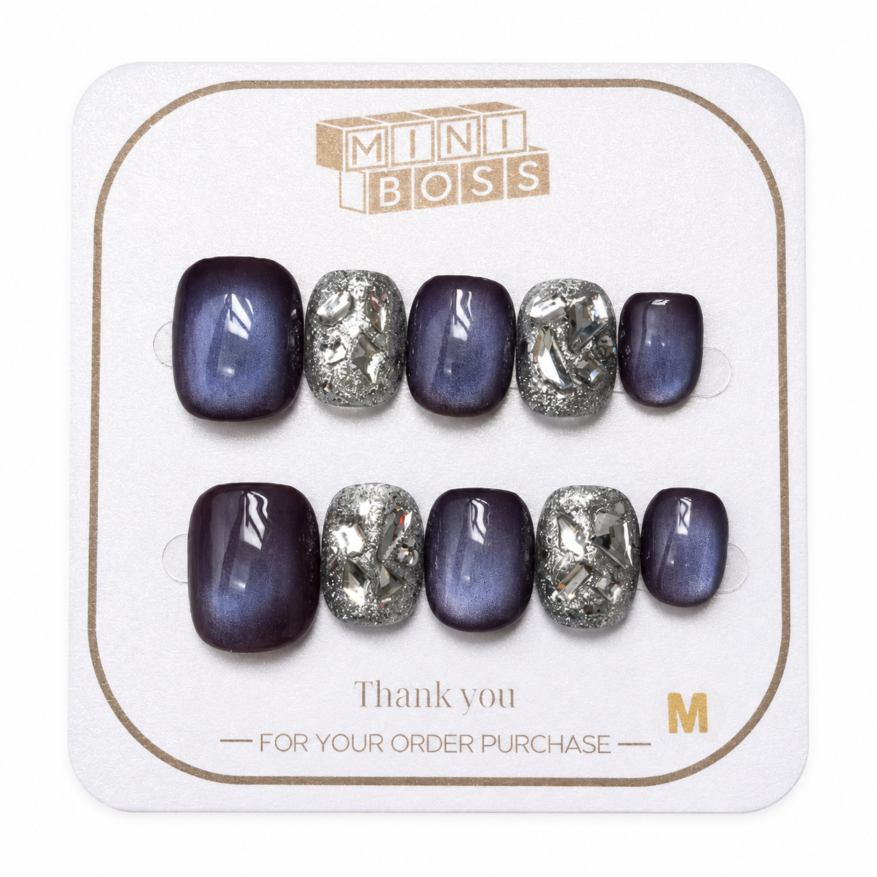 Amethyst Silver Crush Press-On Nails
