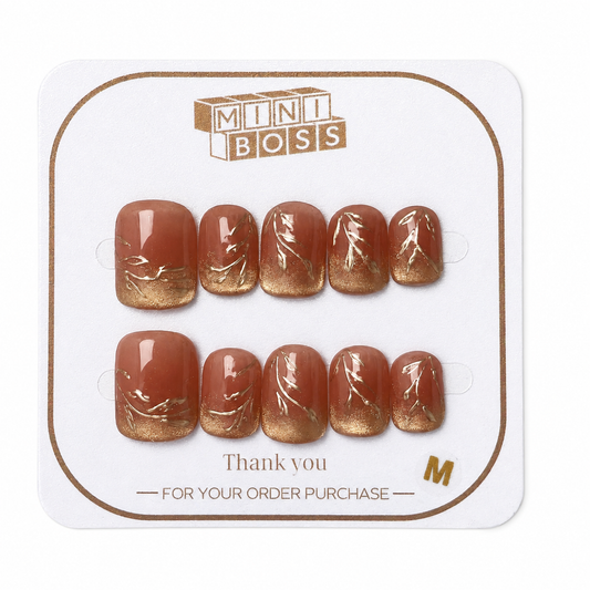 Golden Peach Press-On Nails